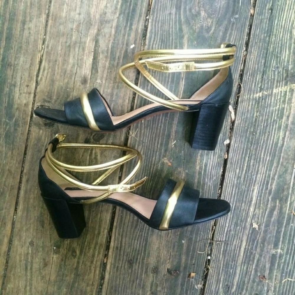 Rachel Zoe Black and Gold Sandals